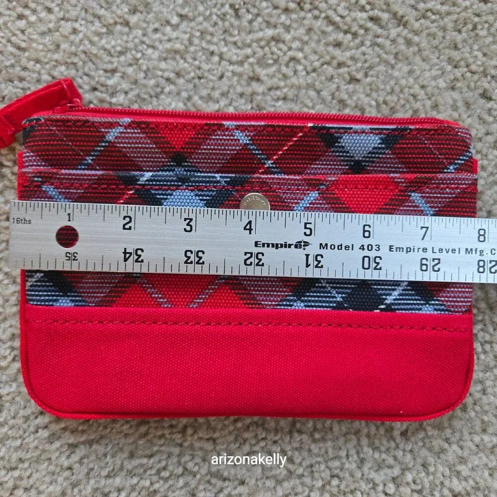 Lands' End NEW Canvas Plaid Wristlet Clutch